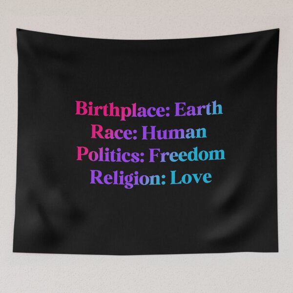 Item preview,  Androgynous Pride Flag Colored: Birthplace-Earth, Race-Human, Politics-Freedom Religion-Love,  Androgynous Design designed and sold by Travelslightly.