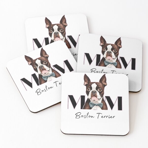 Item preview, Minimalistic aesthetic Mom of chocolate Boston Terrier Dog  designed and sold by GoodyPaws.