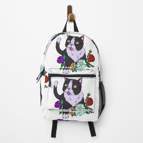 Item preview, Tuxedo cat with flowers designed and sold by Antiope33.