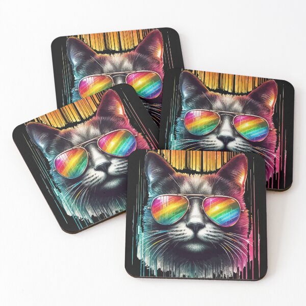 Item preview, Cool Retro Cyberpunk Cat In Sunglasses designed and sold by TomFrontierArt.