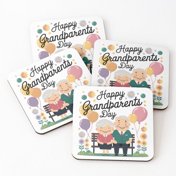 Item preview, Happy Grandparents Day - Celebrating Love and Family with a Cute Elderly Couple Surrounded by Balloons and Flowers designed and sold by FEBRICAST.
