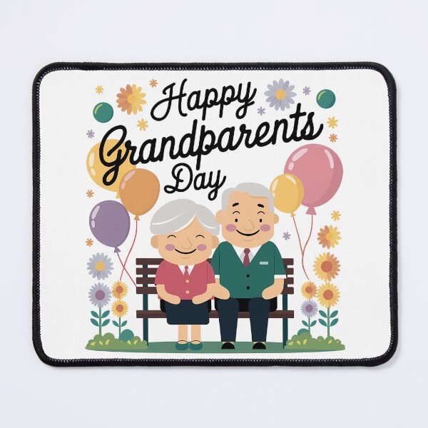 Item preview, Happy Grandparents Day - Celebrating Love and Family with a Cute Elderly Couple Surrounded by Balloons and Flowers designed and sold by FEBRICAST.