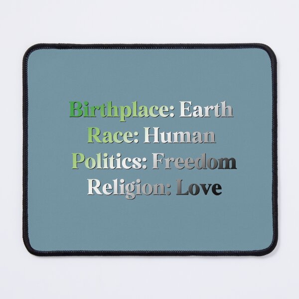 Item preview, Aromantic Pride Flag Colored: Birthplace-Earth, Race-Human, Politics-Freedom Religion-Love,  Aromantic Design designed and sold by Travelslightly.