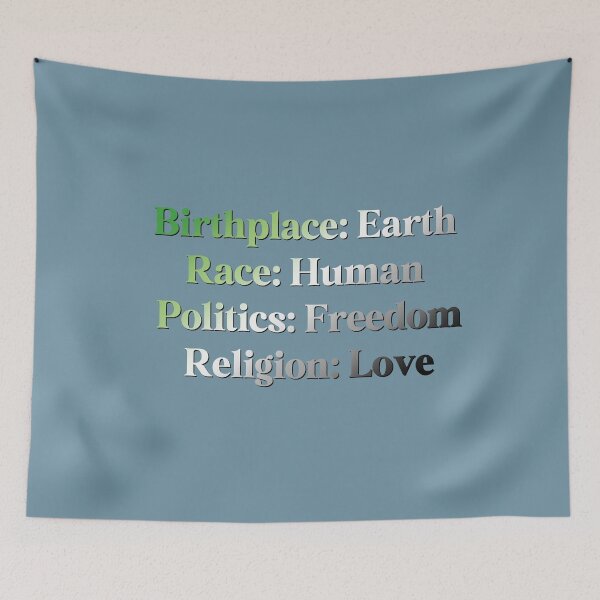 Item preview, Aromantic Pride Flag Colored: Birthplace-Earth, Race-Human, Politics-Freedom Religion-Love,  Aromantic Design designed and sold by Travelslightly.
