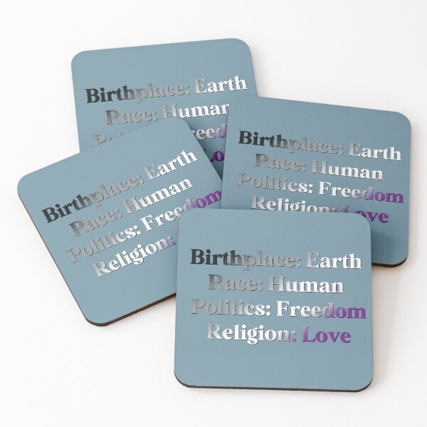 Item preview, Asexual Pride Flag Colored: Birthplace-Earth, Race-Human, Politics-Freedom Religion-Love,  Asexual Design designed and sold by Travelslightly.