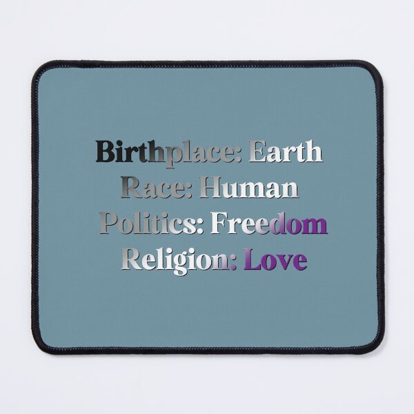 Item preview, Asexual Pride Flag Colored: Birthplace-Earth, Race-Human, Politics-Freedom Religion-Love,  Asexual Design designed and sold by Travelslightly.