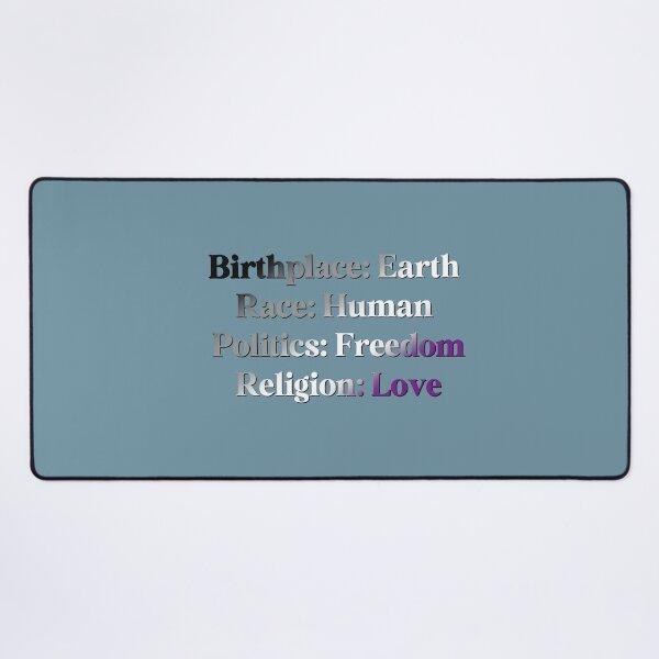 Item preview, Asexual Pride Flag Colored: Birthplace-Earth, Race-Human, Politics-Freedom Religion-Love,  Asexual Design designed and sold by Travelslightly.