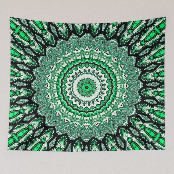 Item preview, Green, Black and White Mesmerizing Mandala designed and sold by KaSaPo.