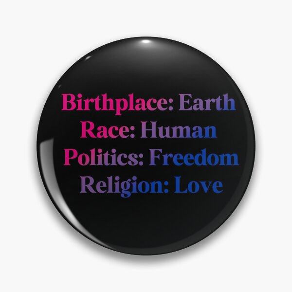 Item preview, Bisexual Pride Flag Colored: Birthplace-Earth, Race-Human, Politics-Freedom Religion-Love,  Bisexual Design designed and sold by Travelslightly.