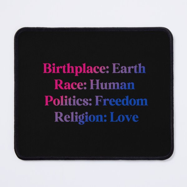 Item preview, Bisexual Pride Flag Colored: Birthplace-Earth, Race-Human, Politics-Freedom Religion-Love, Bisexual Design designed and sold by Travelslightly.