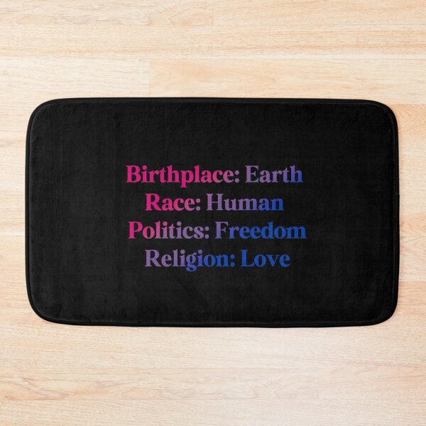 Item preview, Bisexual Pride Flag Colored: Birthplace-Earth, Race-Human, Politics-Freedom Religion-Love,  Bisexual Design designed and sold by Travelslightly.
