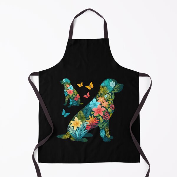 Item preview, Labrador retriever rsitting silhouette with butterflies, and colorful tropical flowers, labrador retriever lovers, gift for golden retriever lovers designed and sold by Collagedream.