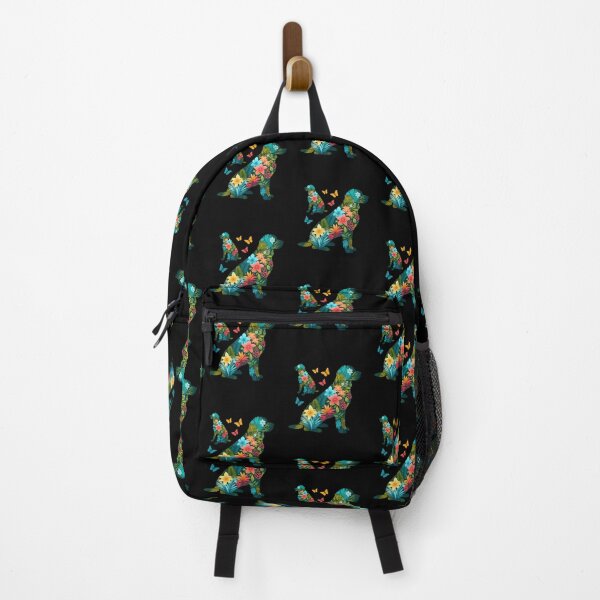 Item preview, Labrador retriever rsitting silhouette with butterflies, and colorful tropical flowers, labrador retriever lovers, gift for golden retriever lovers designed and sold by Collagedream.