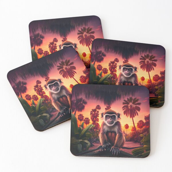 Item preview, Playful Monkey Amidst Sunset in the Jungle designed and sold by Sillytoe.