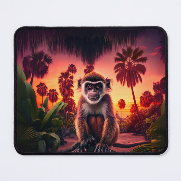 Item preview, Playful Monkey Amidst Sunset in the Jungle designed and sold by Sillytoe.