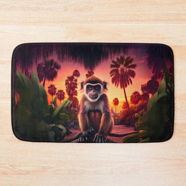 Item preview, Playful Monkey Amidst Sunset in the Jungle designed and sold by Sillytoe.
