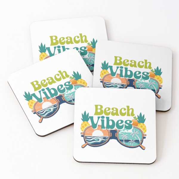 Artikelvorschau, Coole Beach Vibes Typografisches farbenfrohes Strand-Sommer-Design entworfen und verkauft von Raise2Shine.