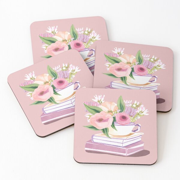 Item preview, Books and Tea Cup and Flowers designed and sold by FarmOfCuties.
