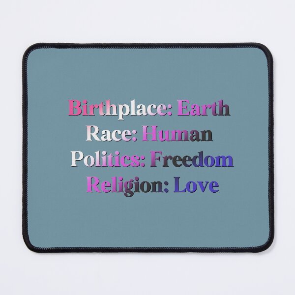 Item preview, Genderfluid Pride Flag Colored: Birthplace-Earth, Race-Human, Politics-Freedom Religion-Love, Genderdoe Design designed and sold by Travelslightly.
