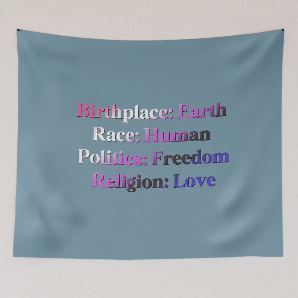 Item preview, Genderfluid Pride Flag Colored: Birthplace-Earth, Race-Human, Politics-Freedom Religion-Love, Genderdoe Design designed and sold by Travelslightly.