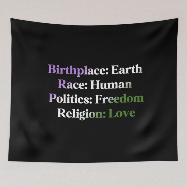 Item preview, Genderqueer Pride Flag Colored: Birthplace-Earth, Race-Human, Politics-Freedom Religion-Love, Genderqueer Design designed and sold by Travelslightly.