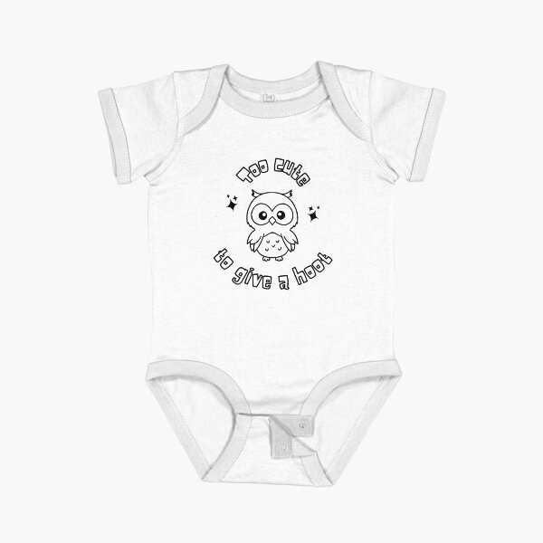 Too Cute to Give a Hoot. Kid Edition Tees Short Sleeve Baby One-Piece