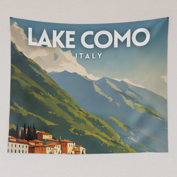 Item preview, Lake Como Italy Traditional Vintage Poster designed and sold by ZionPosteria.