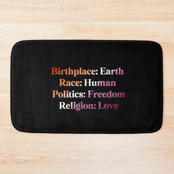 Item preview, Lesbian Pride Flag Colored: Birthplace-Earth, Race-Human, Politics-Freedom Religion-Love, Lesbian Design designed and sold by Travelslightly.