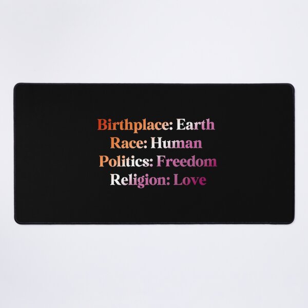 Item preview, Lesbian Pride Flag Colored: Birthplace-Earth, Race-Human, Politics-Freedom Religion-Love, Lesbian Design designed and sold by Travelslightly.