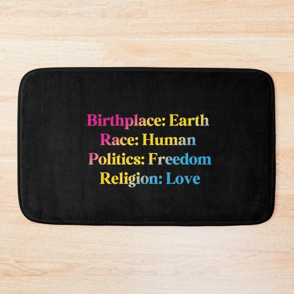 Item preview,  Pansexual Pride Flag Colored: Birthplace-Earth, Race-Human, Politics-Freedom Religion-Love, Pansexual Design designed and sold by Travelslightly.