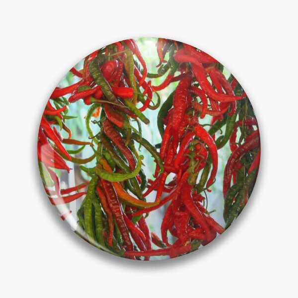 Item preview, Strung and Hanging Red and Green Chili Peppers Drying designed and sold by taiche.