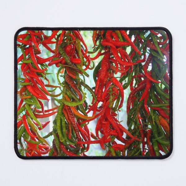 Item preview, Strung and Hanging Red and Green Chili Peppers Drying designed and sold by taiche.