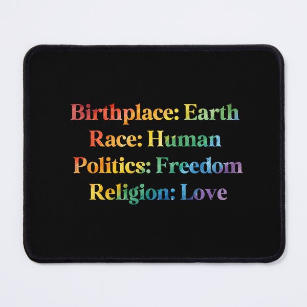 Item preview, LGBTQ Watercolor Rainbow Pride Flag Colored: Birthplace-Earth, Race-Human, Politics-Freedom Religion-Love, Rainbow Design designed and sold by Travelslightly.