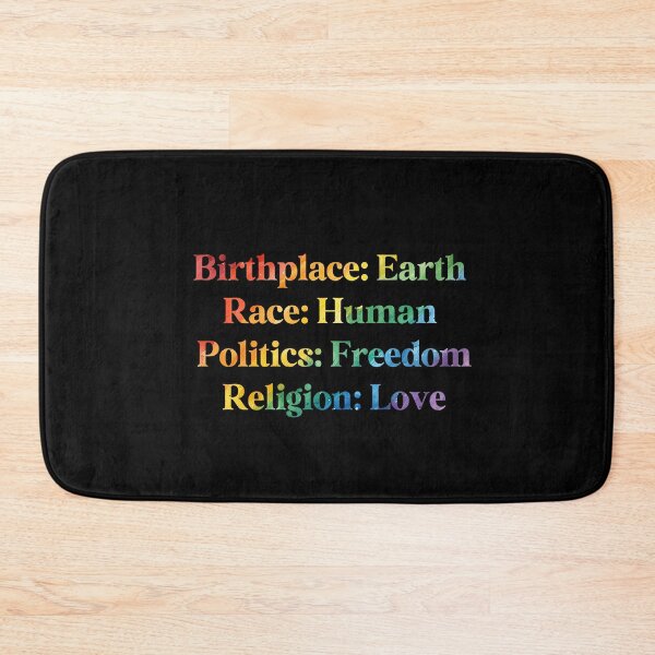 Item preview, LGBTQ Watercolor Rainbow Pride Flag Colored: Birthplace-Earth, Race-Human, Politics-Freedom Religion-Love, Rainbow Design designed and sold by Travelslightly.
