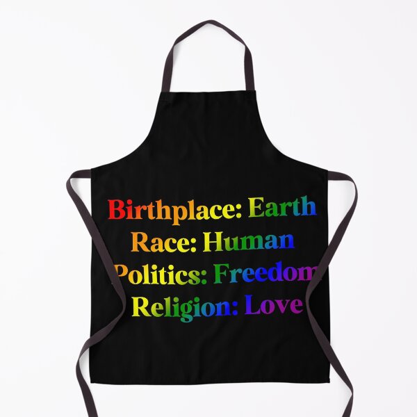 Item preview, LGBTQ Rainbow Pride Flag Colored: Birthplace-Earth, Race-Human, Politics-Freedom Religion-Love, Rainbow Design designed and sold by Travelslightly.