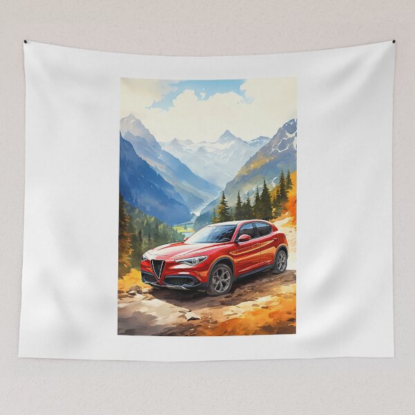 Item preview, Alfa Romeo Stelvio in Majestic Mountain Landscape designed and sold by RevUpDesign.