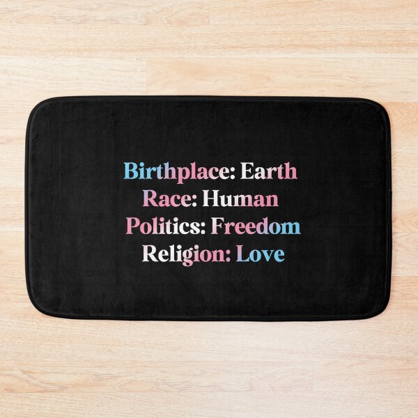 Item preview, Transgender Pride Flag Colored: Birthplace-Earth, Race-Human, Politics-Freedom Religion-Love, Transgender Design designed and sold by Travelslightly.