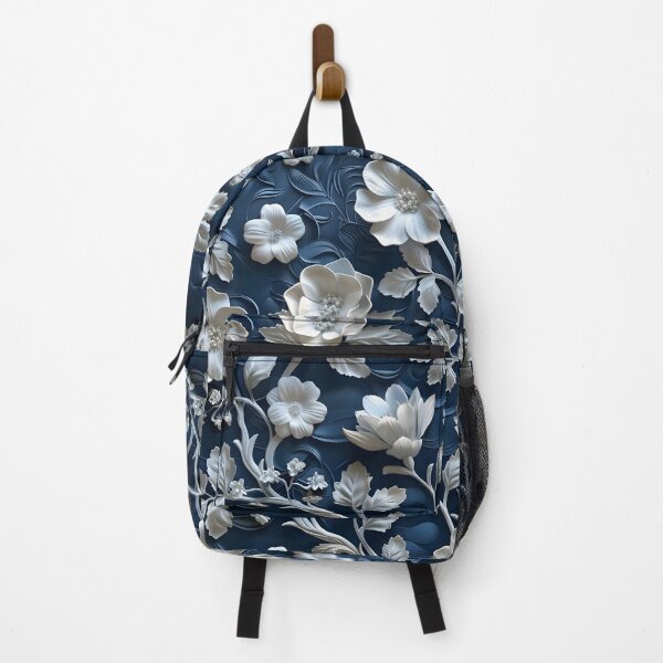 Item preview, Navy Bloom Symphony: Sculpted Floral Elegance designed and sold by AI-Only Creations.