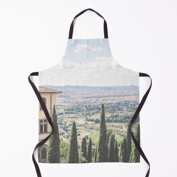 Item preview, Florence, Italy I Tuscany countryside skyline view, architecture and cypress to live la dolce vita with pastel summer colors and the retro vintage aesthetic of a green nature landscape from Fiesole designed and sold by Julie Travel Photography.