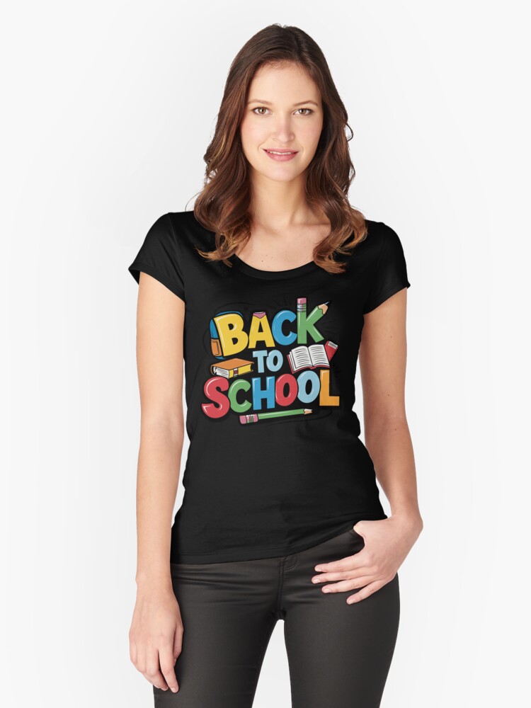 Thumbnail 1 of 3, Fitted Scoop T-Shirt, Adorable Bubu and Dudu Back to School Design - Perfect for Kids' School Supplies & Apparel designed and sold by FEBRICAST.
