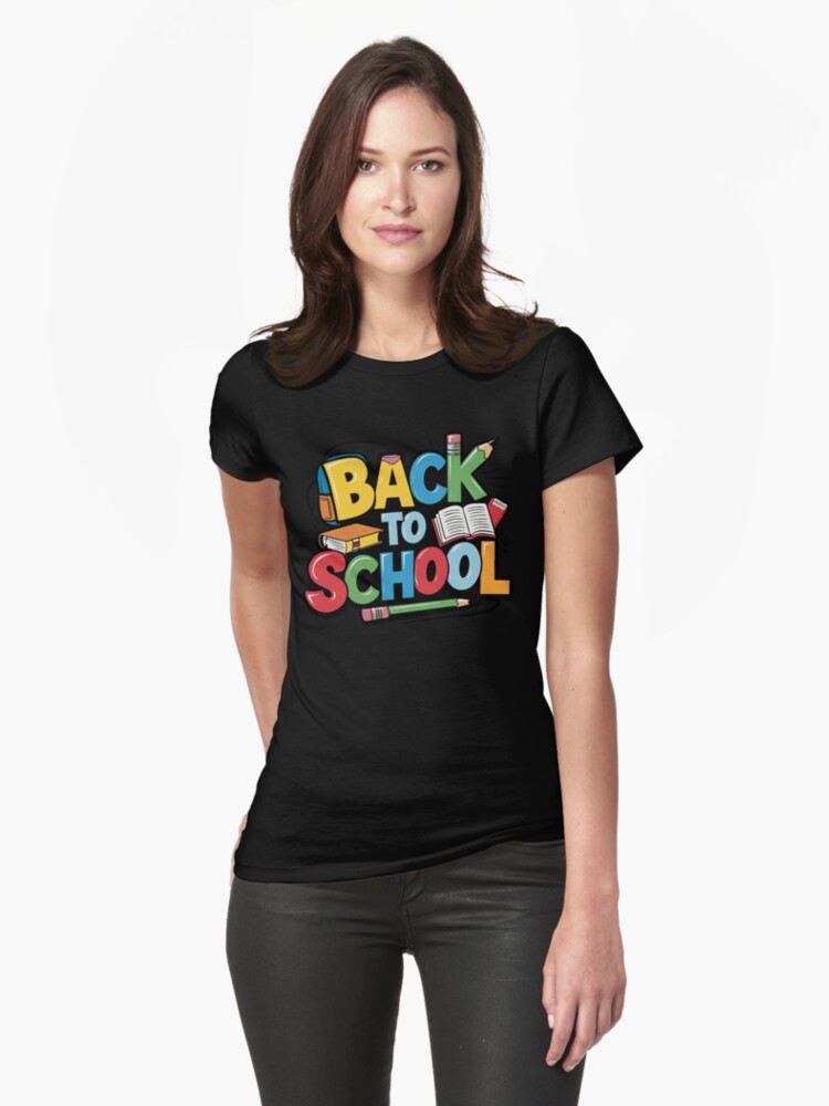 Thumbnail 1 of 3, Fitted T-Shirt, Adorable Bubu and Dudu Back to School Design - Perfect for Kids' School Supplies & Apparel designed and sold by FEBRICAST.