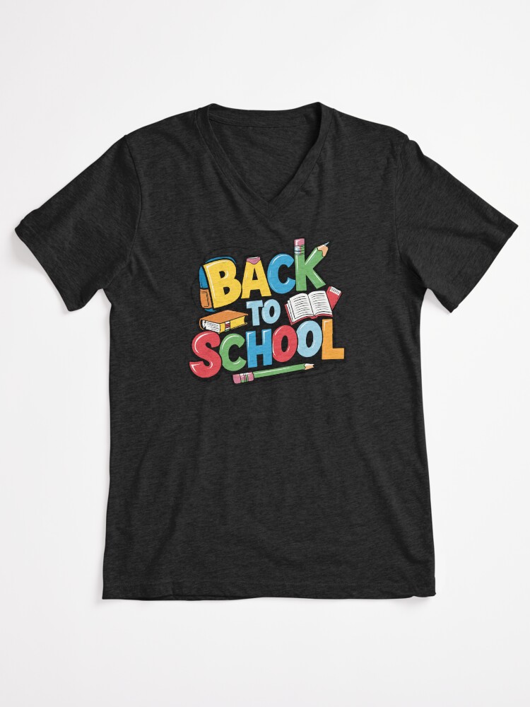 Thumbnail 2 of 4, V-Neck T-Shirt, Adorable Bubu and Dudu Back to School Design - Perfect for Kids' School Supplies & Apparel designed and sold by FEBRICAST.