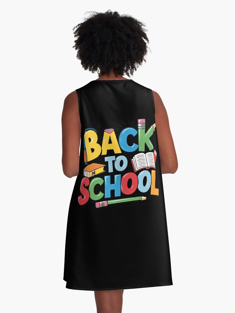 Thumbnail 3 of 4, A-Line Dress, Adorable Bubu and Dudu Back to School Design - Perfect for Kids' School Supplies & Apparel designed and sold by FEBRICAST.