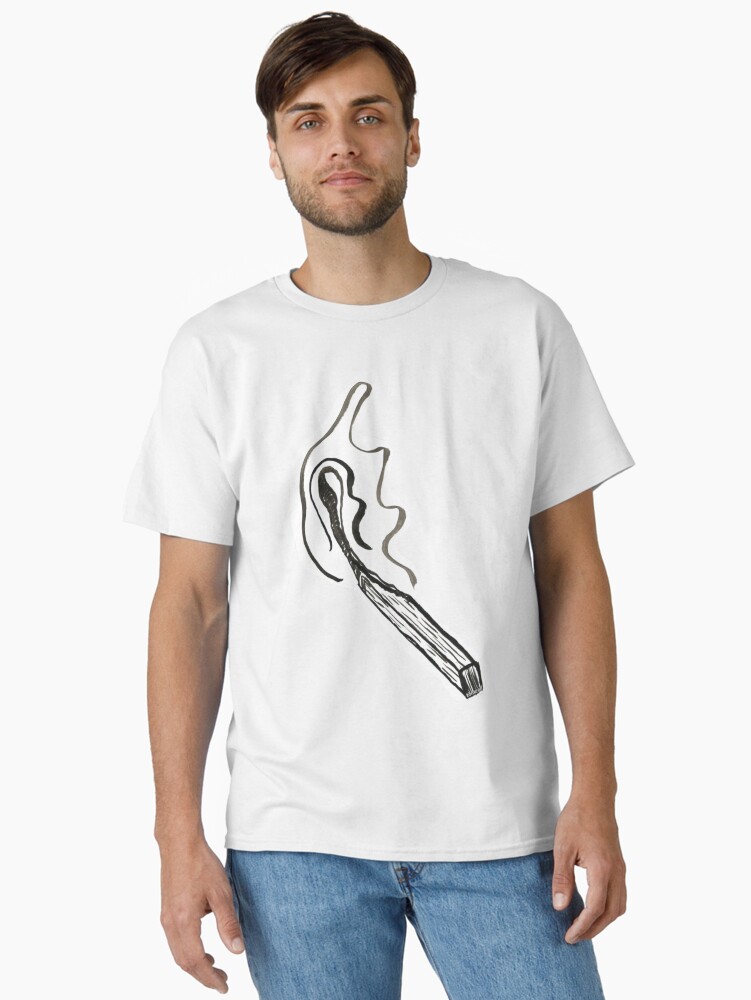 Thumbnail 2 von 7, Classic T-Shirt, Brennendes Streichholz Pur & Simpel in S/W gezeichnet designt und verkauft von ZoffArt-Shop.