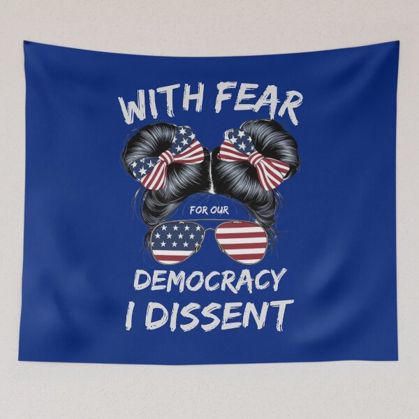 Item preview, I Dissent Messy Bun American Flag Feminist USA For Women designed and sold by NOorYES.