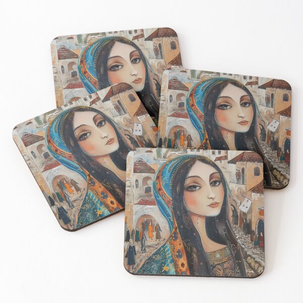 Item preview, Portrait of a woman with a scenic historic backdrop. designed and sold by Artessie.