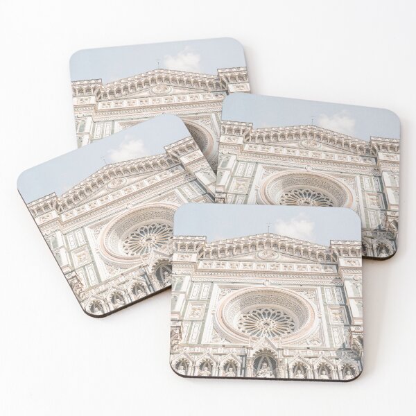 Item preview, Florence, Italy I Architecture close-up of the Duomo Santa Maria del Fiore historic Roman church geometric minimalist in pastel summer colors with a retro vintage postcard aesthetic view panorama designed and sold by Julie Travel Photography.