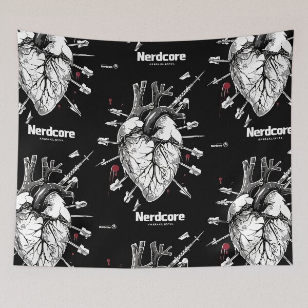 Item preview, “Nerdcore” Heart Art with Retrofuturistic Graffiti designed and sold by Piotrek0001.