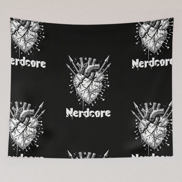 Item preview, “Nerdcore” Heart Art with Retrofuturistic Graffiti designed and sold by Piotrek0001.