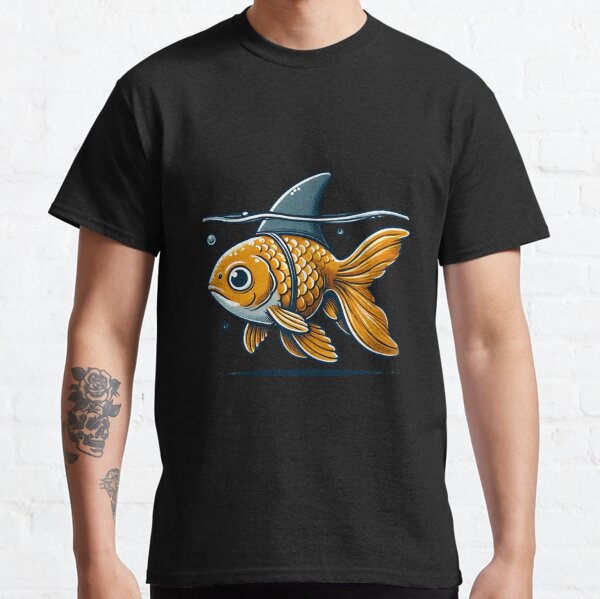 Aperçu de l'œuvre Poisson rouge avec aileron de requin créée et vendue par ReefVibe.